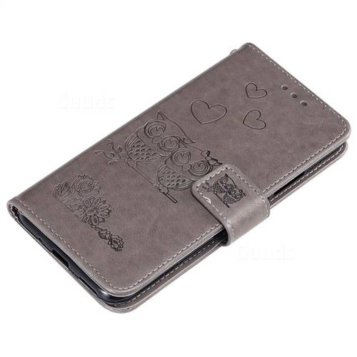 Embossing Owl Couple Flower Leather Wallet Case For Huawei Honor