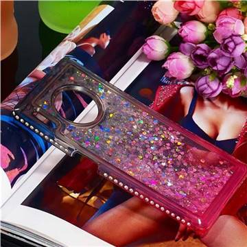 Diamond Frame Liquid Glitter Quicksand Sequins Phone Case For Huawei