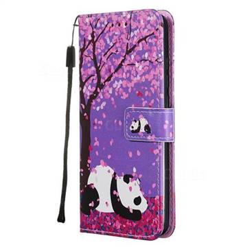 Cherry Blossom Panda Matte Leather Wallet Phone Case For Mi Xiaomi