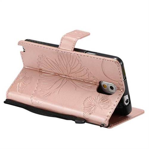 Embossing D Butterfly Leather Wallet Case For Samsung Galaxy Note