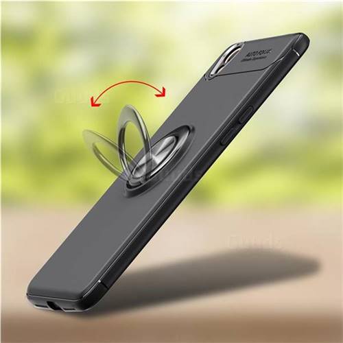 Auto Focus Invisible Ring Holder Soft Phone Case For Oppo A Black