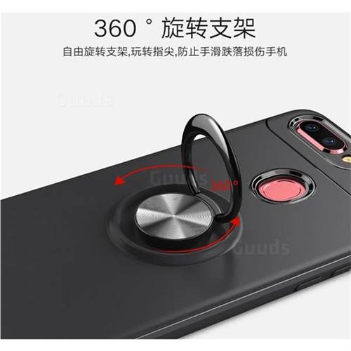 Auto Focus Invisible Ring Holder Soft Phone Case For Oppo R11s Black