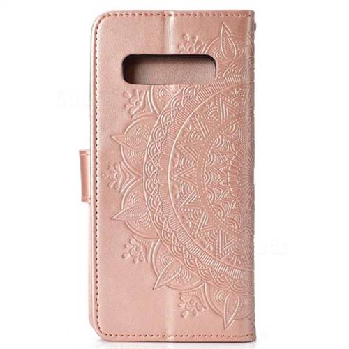 Intricate Embossing Datura Leather Wallet Case For Samsung Galaxy S10