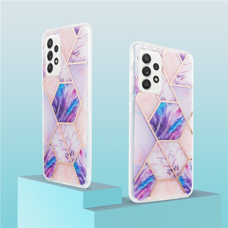 Purple Dream Marble Pattern Galvanized Electroplating Protective Case