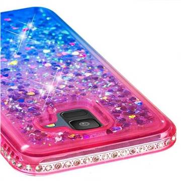 Diamond Frame Liquid Glitter Quicksand Sequins Phone Case For Samsung