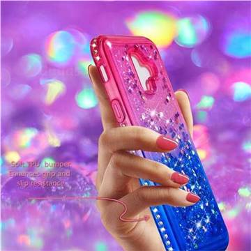 Diamond Frame Liquid Glitter Quicksand Sequins Phone Case For Samsung