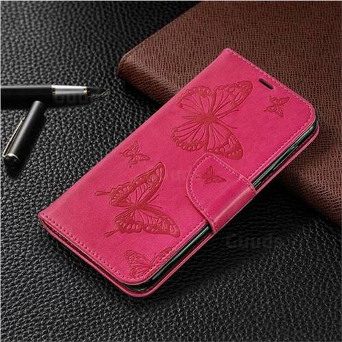 Embossing Double Butterfly Leather Wallet Case For Samsung Galaxy A