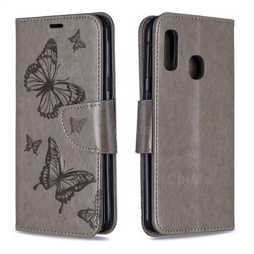 Embossing Double Butterfly Leather Wallet Case For Samsung Galaxy A E