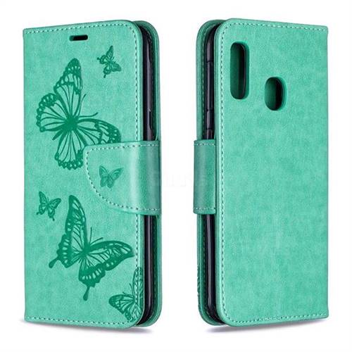 Embossing Double Butterfly Leather Wallet Case For Samsung Galaxy A E