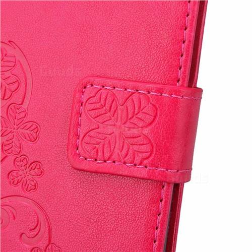 Embossing Imprint Four Leaf Clover Leather Wallet Case For Sony Xperia