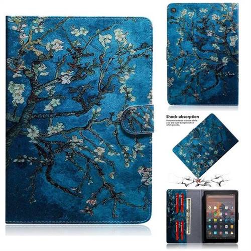 Apricot Tree Painting Tablet Leather Wallet Flip Cover for Amazon Fire HD 10(2015)