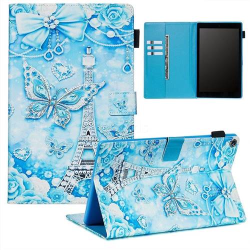 Tower Butterfly Matte Leather Wallet Tablet Case for Amazon Fire HD 10(2015)