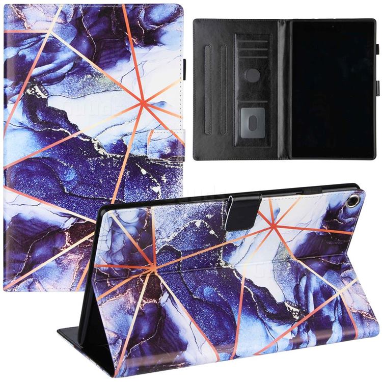 Starry Blue Stitching Color Marble Leather Flip Cover for Amazon Fire HD 10(2015)