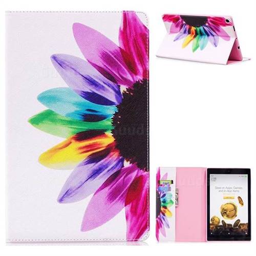 Seven-color Flowers Folio Stand Leather Wallet Case for Amazon Fire HD 10 (2017)