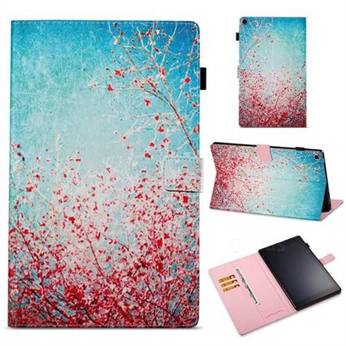 Cherry Blossoms Folio Stand Leather Wallet Case for Amazon Fire HD 10 (2017)