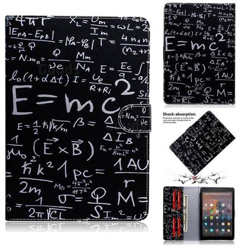 Math Formula Painting Tablet Leather Wallet Flip Cover for Amazon Fire HD 10 (2017)