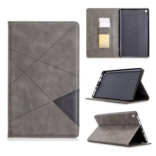 Binfen Color Prismatic Slim Magnetic Sucking Stitching Wallet Flip Cover for Amazon Fire HD 8(2015) - Gray