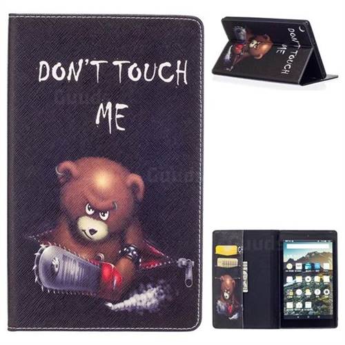 Chainsaw Bear Folio Stand Leather Wallet Case for Amazon Fire HD 8 (2016)