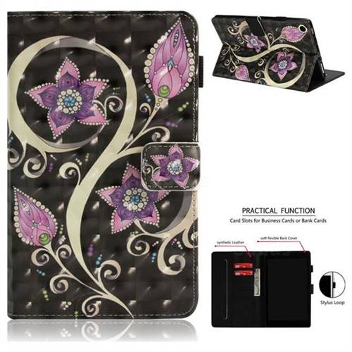 Peacock Flower 3D Painted Leather Wallet Tablet Case for Amazon Fire HD 8 (2016)