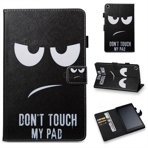 Do Not Touch My Phone Folio Stand Leather Wallet Case for Amazon Fire HD 8 (2016)