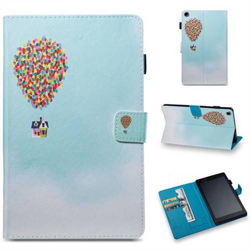 Hot Air Balloon Folio Stand Leather Wallet Case for Amazon Fire HD 8 (2016)