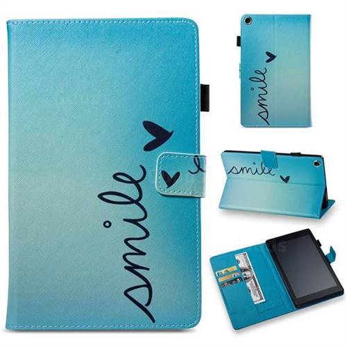 Smile Folio Stand Leather Wallet Case for Amazon Fire HD 8 (2016)