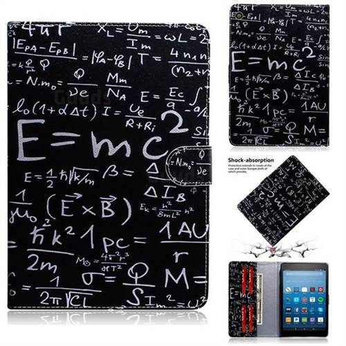 Math Formula Painting Tablet Leather Wallet Flip Cover for Amazon Fire HD 8 (2016)