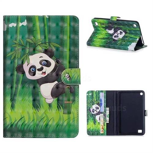 Climbing Bamboo Panda 3D Painted Leather Tablet Wallet Case for Amazon Fire 7(2015)