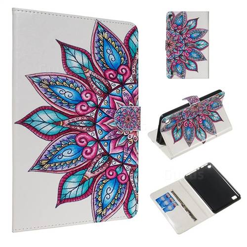Mandala Flower Smooth Leather Tablet Wallet Case for Amazon Fire 7(2015)