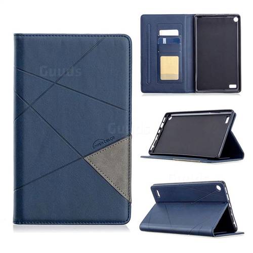 Binfen Color Prismatic Slim Magnetic Sucking Stitching Wallet Flip Cover for Amazon Fire 7(2015) - Blue