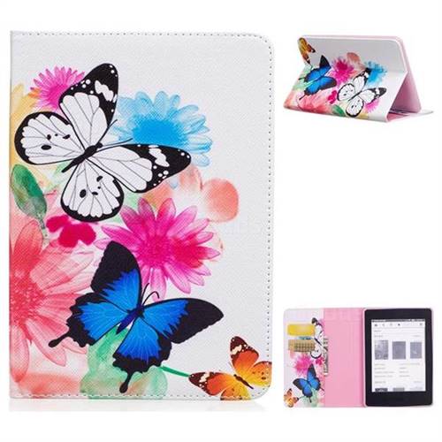 Vivid Flying Butterflies Folio Stand Leather Wallet Case for Amazon Kindle Paperwhite 1 2 3
