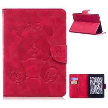 Lovely Panda Embossing 3D Leather Flip Cover for Amazon Kindle Paperwhite 1 2 3 - Rose
