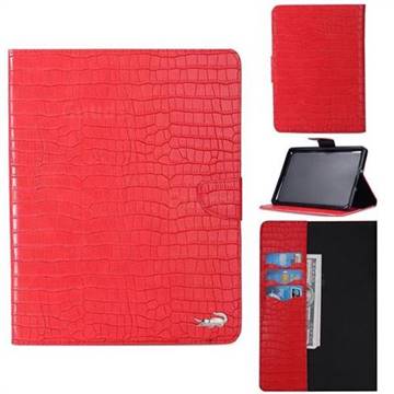 Retro Crocodile Tablet Leather Wallet Flip Cover for Amazon Kindle Paperwhite 1 2 3 - Red