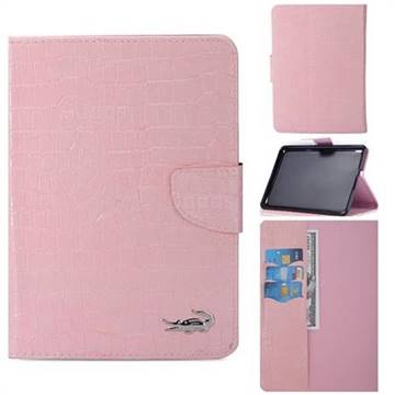 Retro Crocodile Tablet Leather Wallet Flip Cover for Amazon Kindle Paperwhite 1 2 3 - Pink