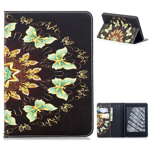 Circle Butterflies Folio Stand Tablet Leather Wallet Case for Amazon Kindle Paperwhite (2018)