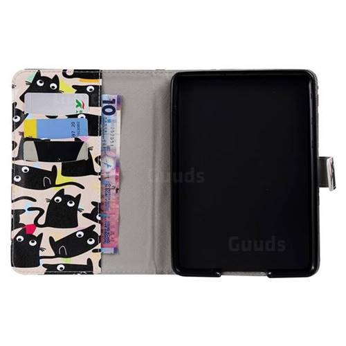 Cute Kitten Cat Folio Flip Stand Leather Wallet Case for Amazon Kindle