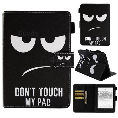 Do Not Touch My Phone Folio Stand Leather Wallet Case For Amazon Kindle Paperwhite 2018