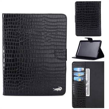 Retro Crocodile Tablet Leather Wallet Flip Cover for Amazon Kindle Paperwhite (2018) - Black