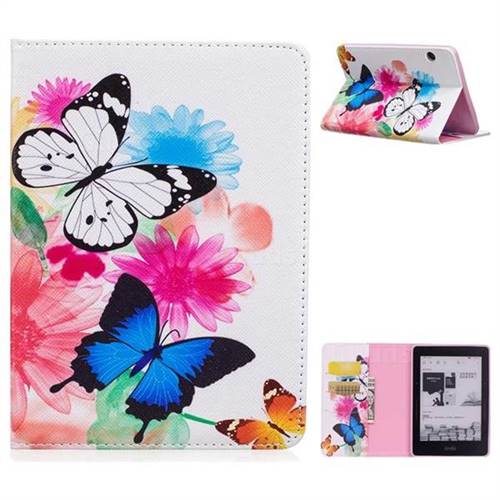 Vivid Flying Butterflies Folio Stand Leather Wallet Case for Amazon Kindle Voyage