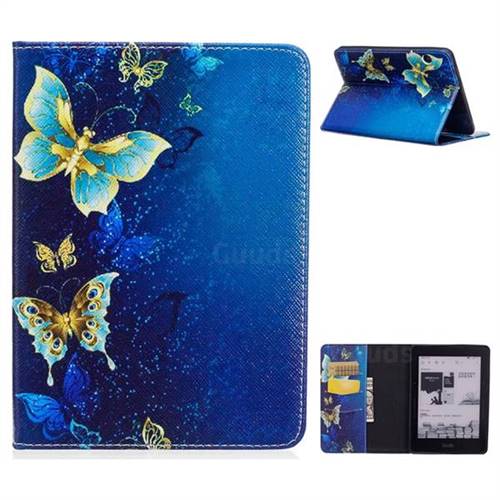 Golden Butterflies Folio Stand Leather Wallet Case for Amazon Kindle Voyage