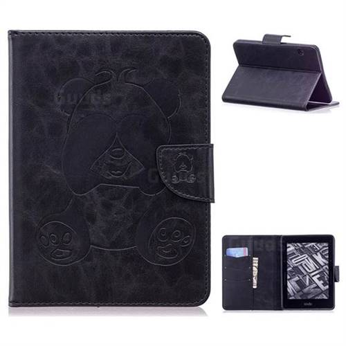 Lovely Panda Embossing 3D Leather Flip Cover for Amazon Kindle Voyage - Black
