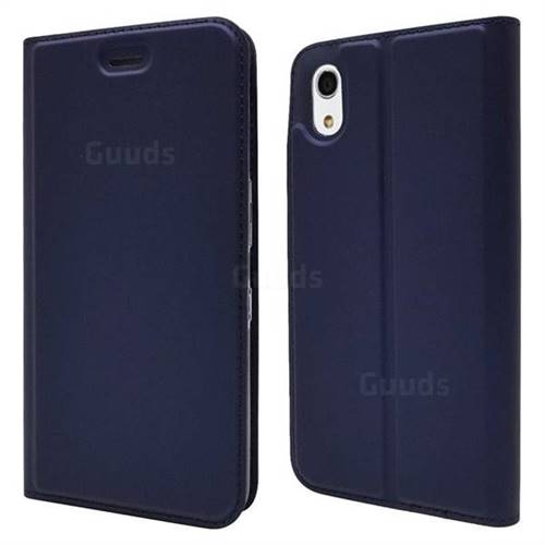 Ultra Slim Card Magnetic Automatic Suction Leather Wallet Case for Android One S4 - Royal Blue
