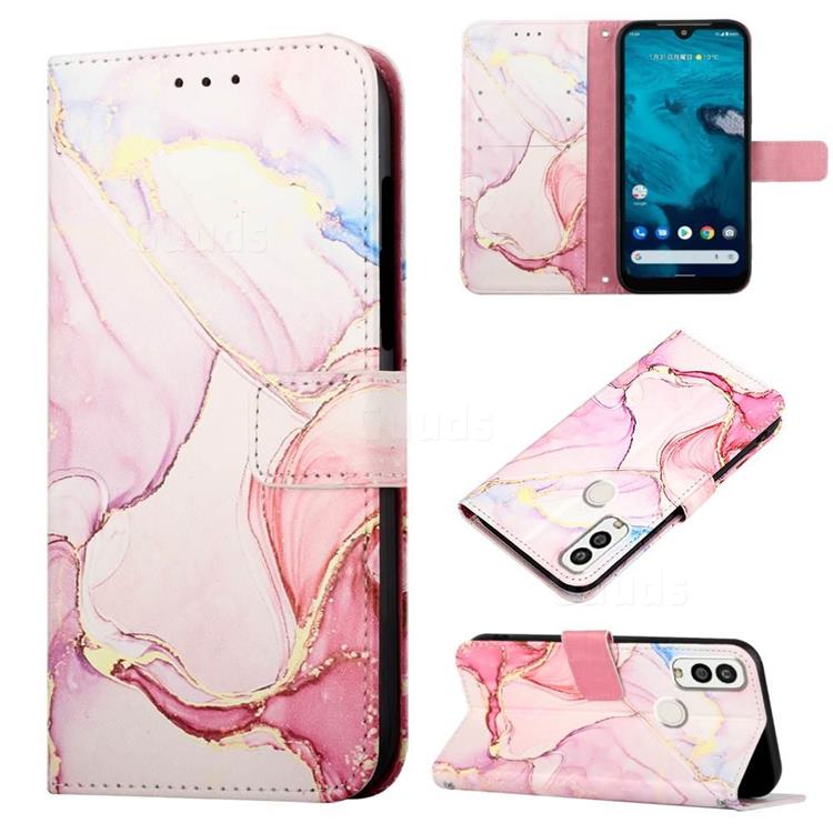 Rose Gold Marble Leather Wallet Protective Case for Kyocera Android One S9