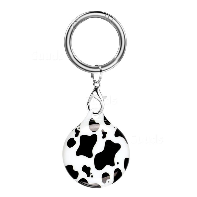 Soft TPU IMD Key Ring Secure Holder Case for Apple AirTag - Cow Pattern