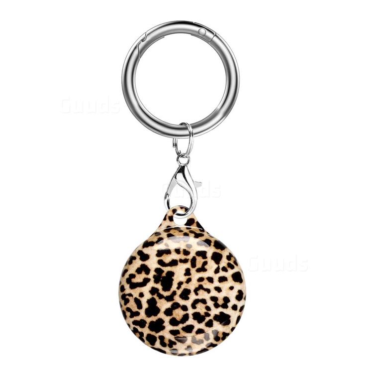 Soft TPU IMD Key Ring Secure Holder Case for Apple AirTag - Light Leopard