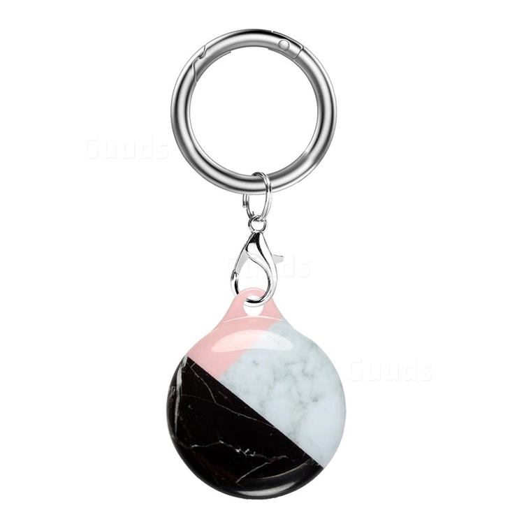 Soft TPU IMD Key Ring Secure Holder Case for Apple AirTag - Stitching Marble