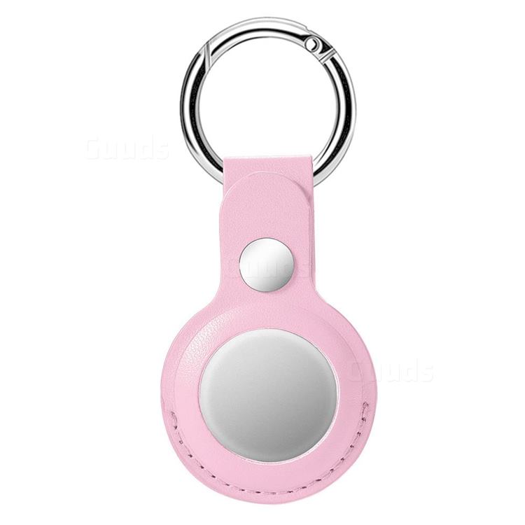 Leather Loop Key Ring Secure Holder Case for Apple AirTag - Pink