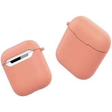 Macaron Matte Shockproof Anti-fall Silicone Protective Case for Apple AirPods - Coral Pink