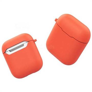 Macaron Matte Shockproof Anti-fall Silicone Protective Case for Apple AirPods - Orange