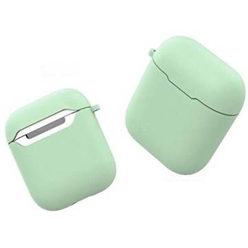 Macaron Matte Shockproof Anti-fall Silicone Protective Case for Apple AirPods - Matcha Green